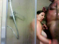 Hot blowjob in the shower