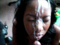 My chocolate babe gets massive facial