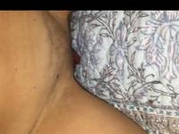 Babe with natural tits gives blowjob and cum on her