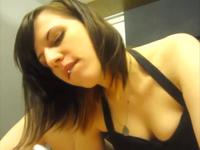 Pregnant brunette does blowjob and gets cum in her mouth