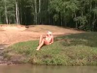 Blowjob and sex with baby on the lake