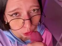 POV from brunette teen and cum in mouth