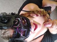 POV gentle blowjob from a brunette in a mask