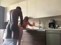 Juicy babe gets a rough fuck in the kitchen