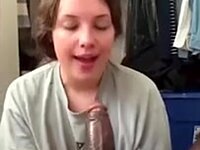 Shy brunette teen sucks BBC POV