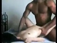 Petite Asian gets rough fucked by black stud