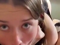 POV gentle blowjob from a young brunette