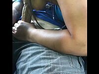 Amateur blowjob from a babe in the car