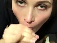 Sexy blonde gives great blowjob POV