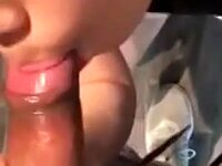 Petite Japanese woman gives POV blowjob