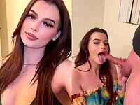 Beauty diligently sucks big dick