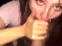 Greedy amateur blowjob from a young bitch