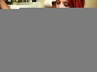 Petite redhead bitch gets rough fucked in toilet