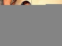 Her wet pussy was dripping as he played with her on the ball