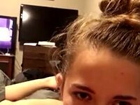 An eye blowjob turns into a rough anal creampiez