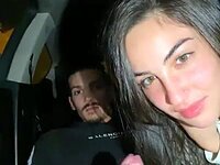 Filthy car fun  she teases then rides him until he explodes