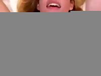 Strangling her while stretching her tight pussy. She moans like a slut