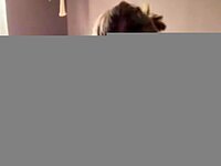 She deepthroats his cock until he cums down her throat