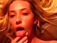 Sexy blonde pleases my big cock and gets a reward