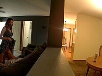 Her wild ride on the couch brought him to orgasm