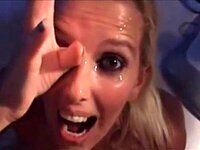 She worked hard to get this load and enjoyed every drop on her face