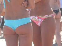 The sexy and hot bikini babes in bathe suits of all possible colors caught on the cam