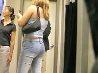 The hidden camera offers so many sexy jeans video scenes with cute slim amateur babes