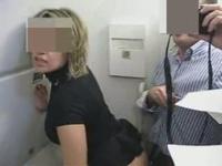 Unbelievable sex fun action by a crazy risky couple in airplane bathroom,damn!